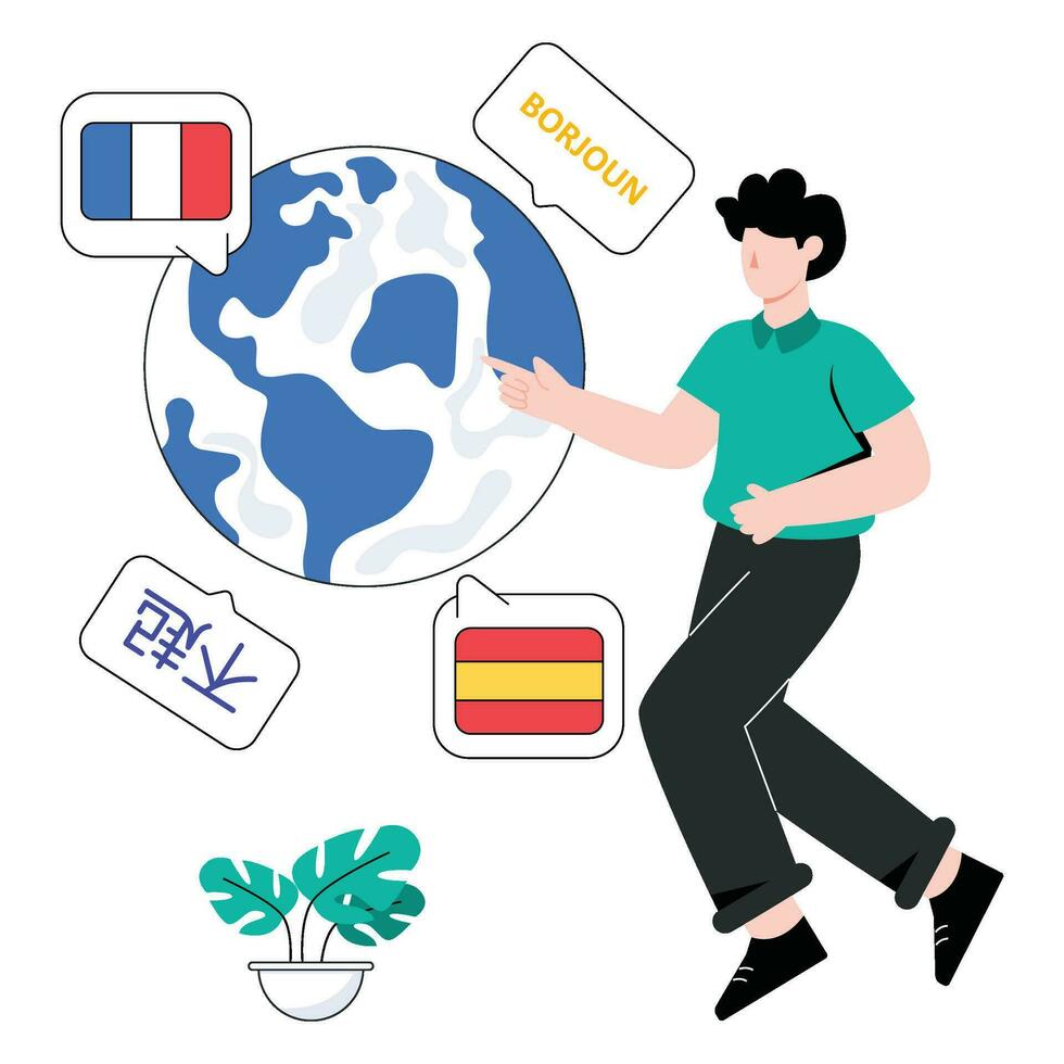 Foreign Languages flat style design vector illustration. stock illustration