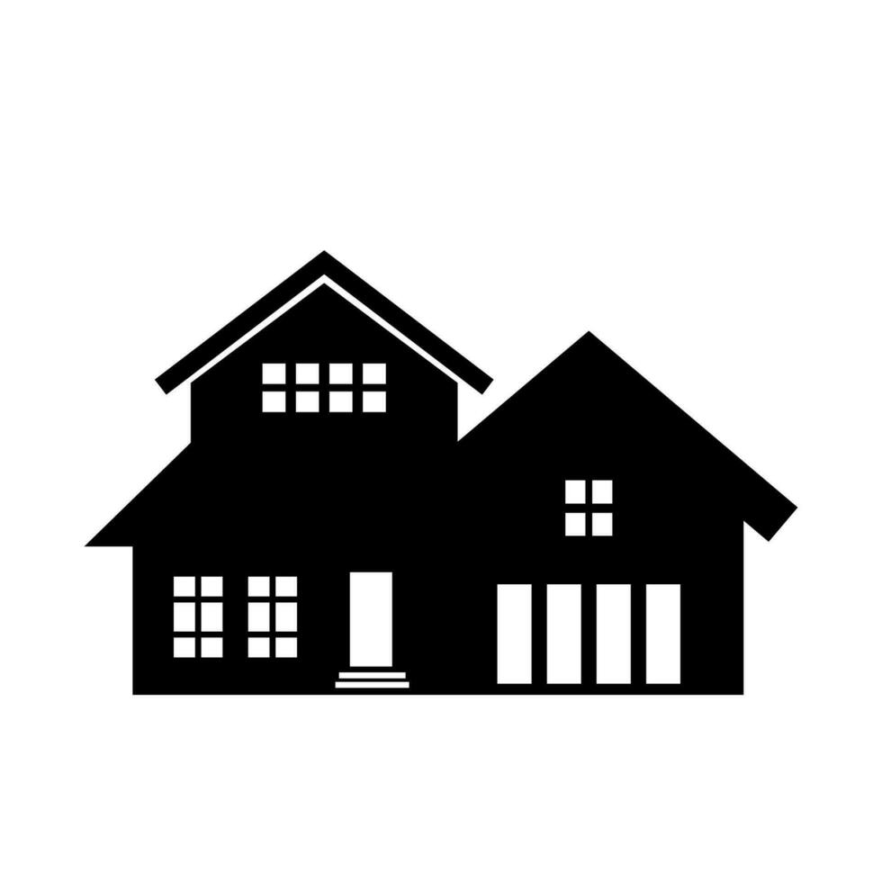 House glyph icon. Vector black silhouette of building isolated on white