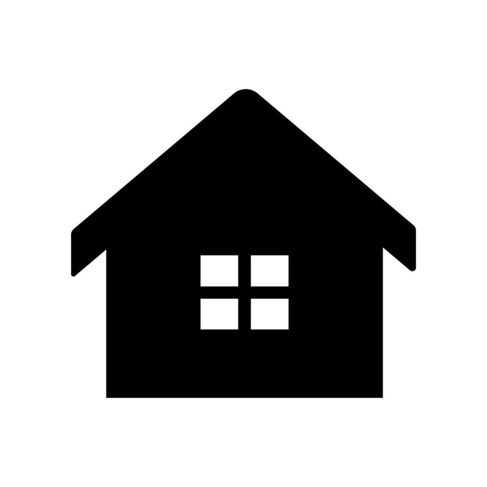 House glyph icon. Vector black silhouette of building isolated on white