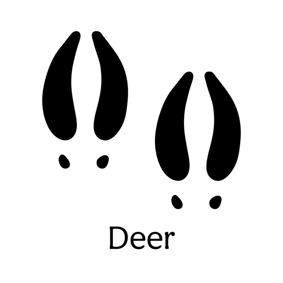 Black silhouette of deer prints isolated on white vector