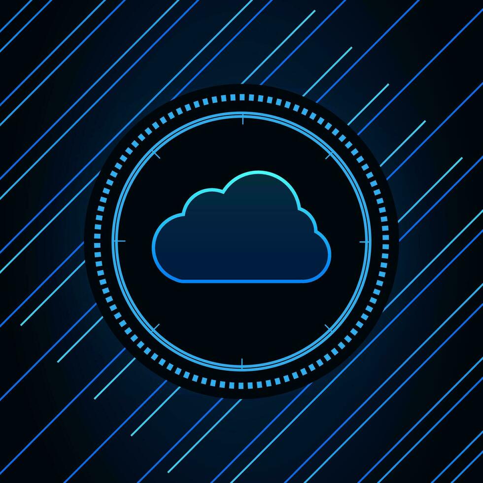 Modern cloud technology futuristic, online storage, work from home vector