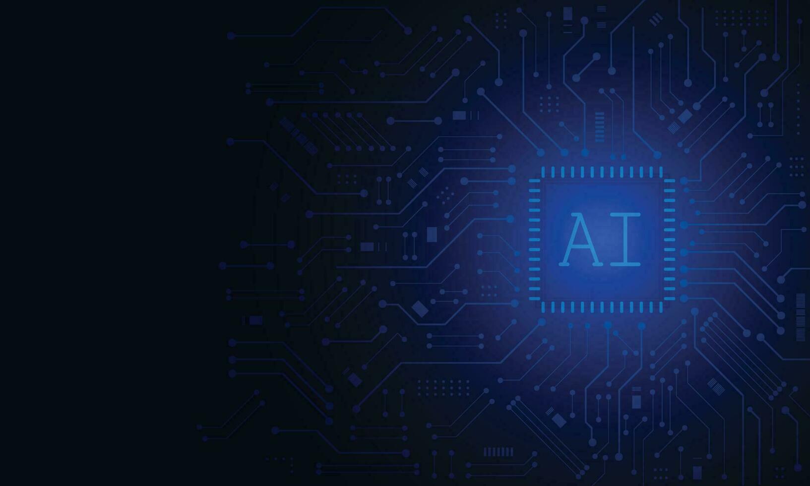 inteligencia artificial, chipset ai en placa de circuito, concepto de tecnología futurista vector