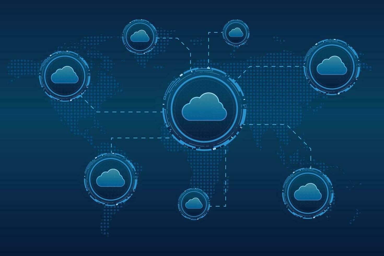 tecnología de nube moderna, almacenamiento en línea futurista, trabajo desde casa vector