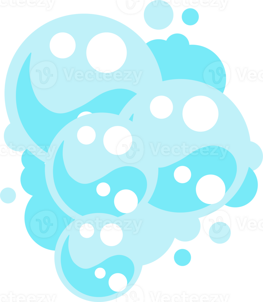 Soap foam bubbles. Cartoon bath suds of shampoo. png