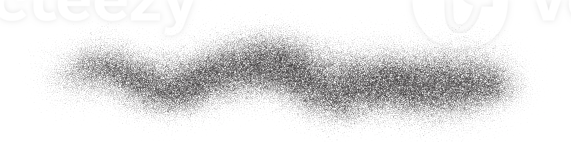 Noise effect with grain texture. Shape with grain gradient and stipple shadow. Dotted wave of paint. Grunge line. png