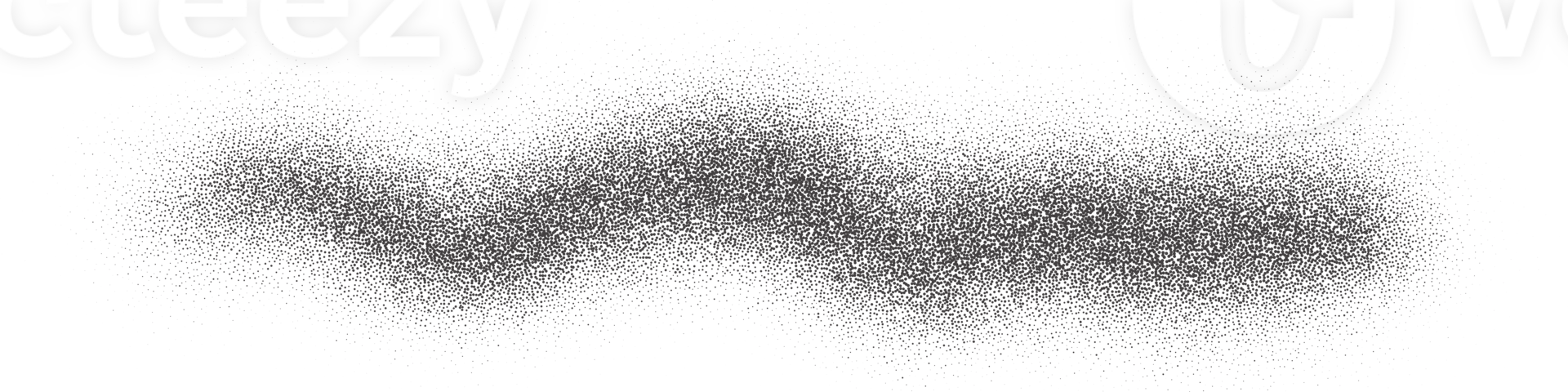 Noise effect with grain texture. Shape with grain gradient and stipple shadow. Dotted wave of paint. Grunge line. png