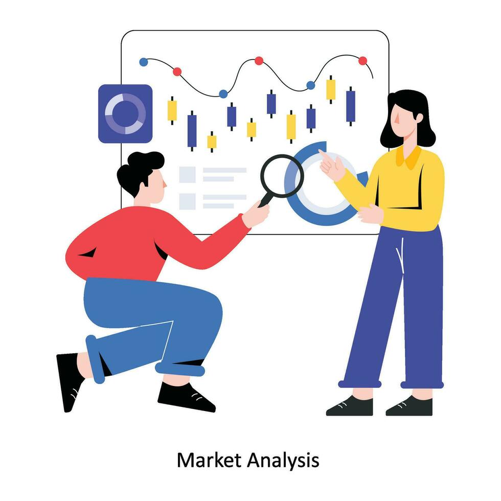 Market Analysis flat style design vector illustration. stock illustration