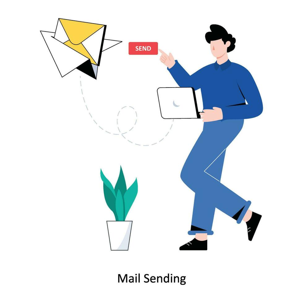 Mail Sending flat style design vector illustration. stock illustration