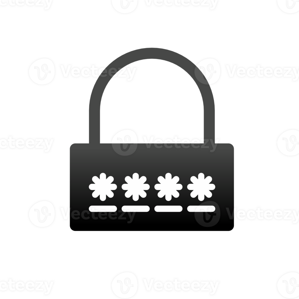 pin password on pad lock icon png