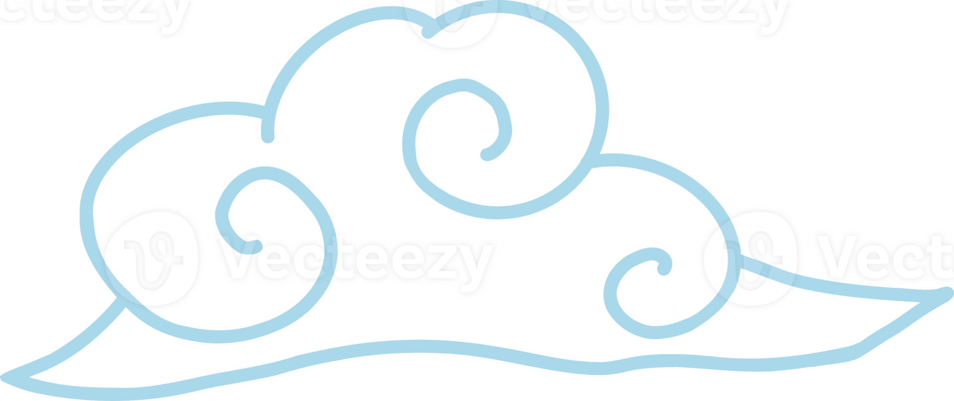 Japan doodle cloud, Chinese cloud illustration png