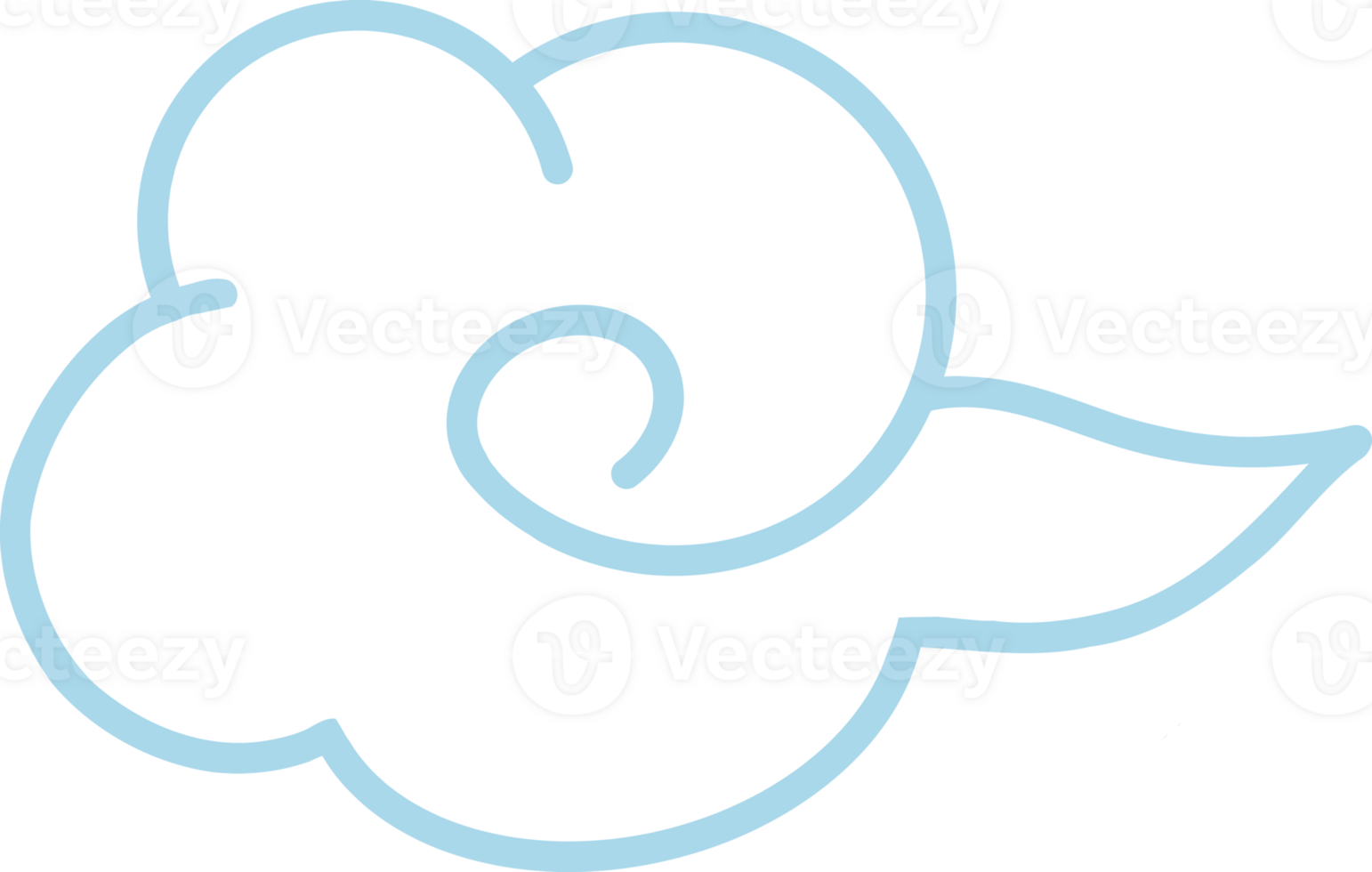 Japan doodle cloud, Chinese cloud illustration png