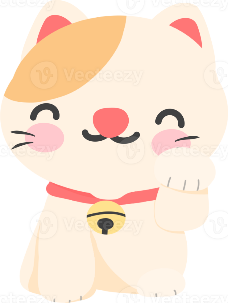 Maneki-Neko Japanese Lucky Cat illustration png