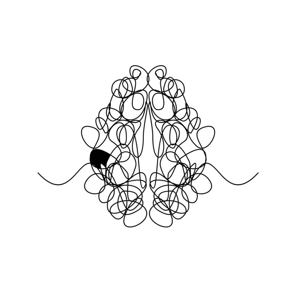 Mind Brain line illustration vector