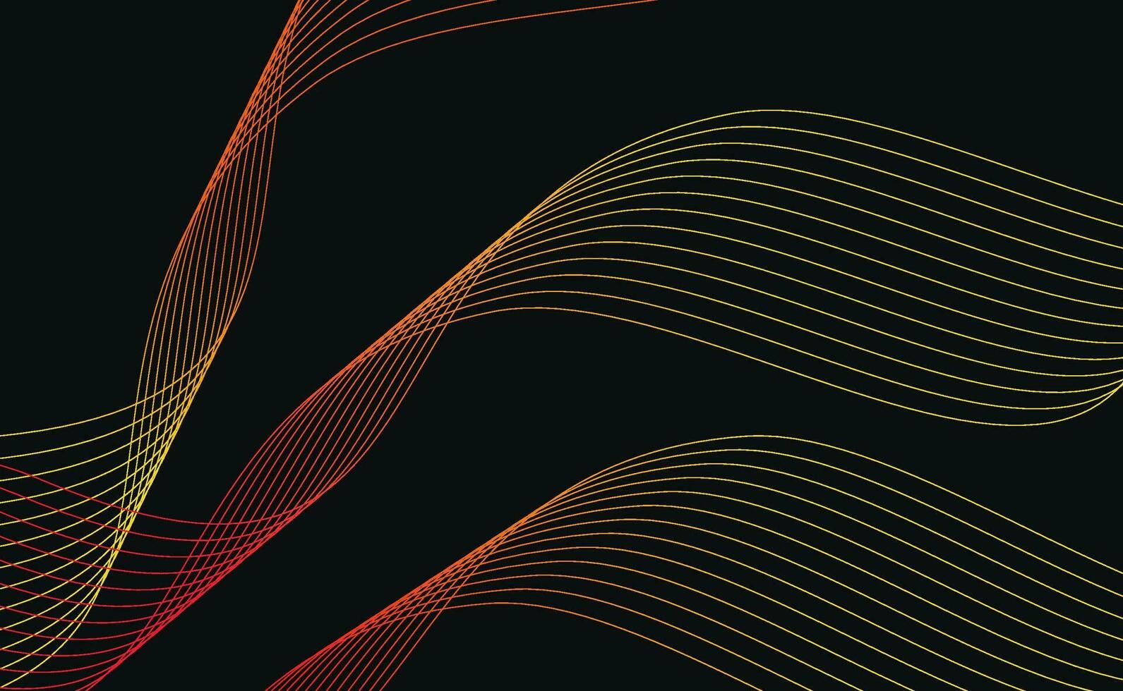 Modern trending abstract black background with curving bright full color ribbon of liquid paint. Template for design presentation, flyer, card, web page. Vector illustration EPS10