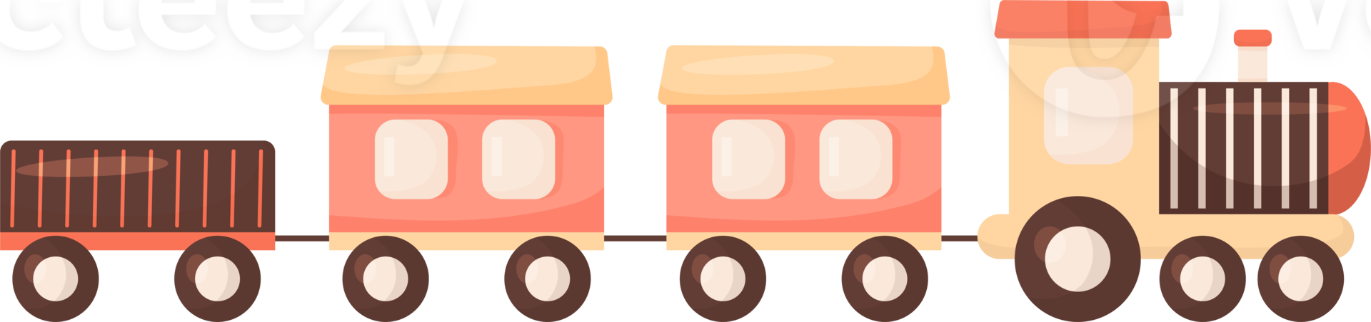 Toy. Children train with wagons png