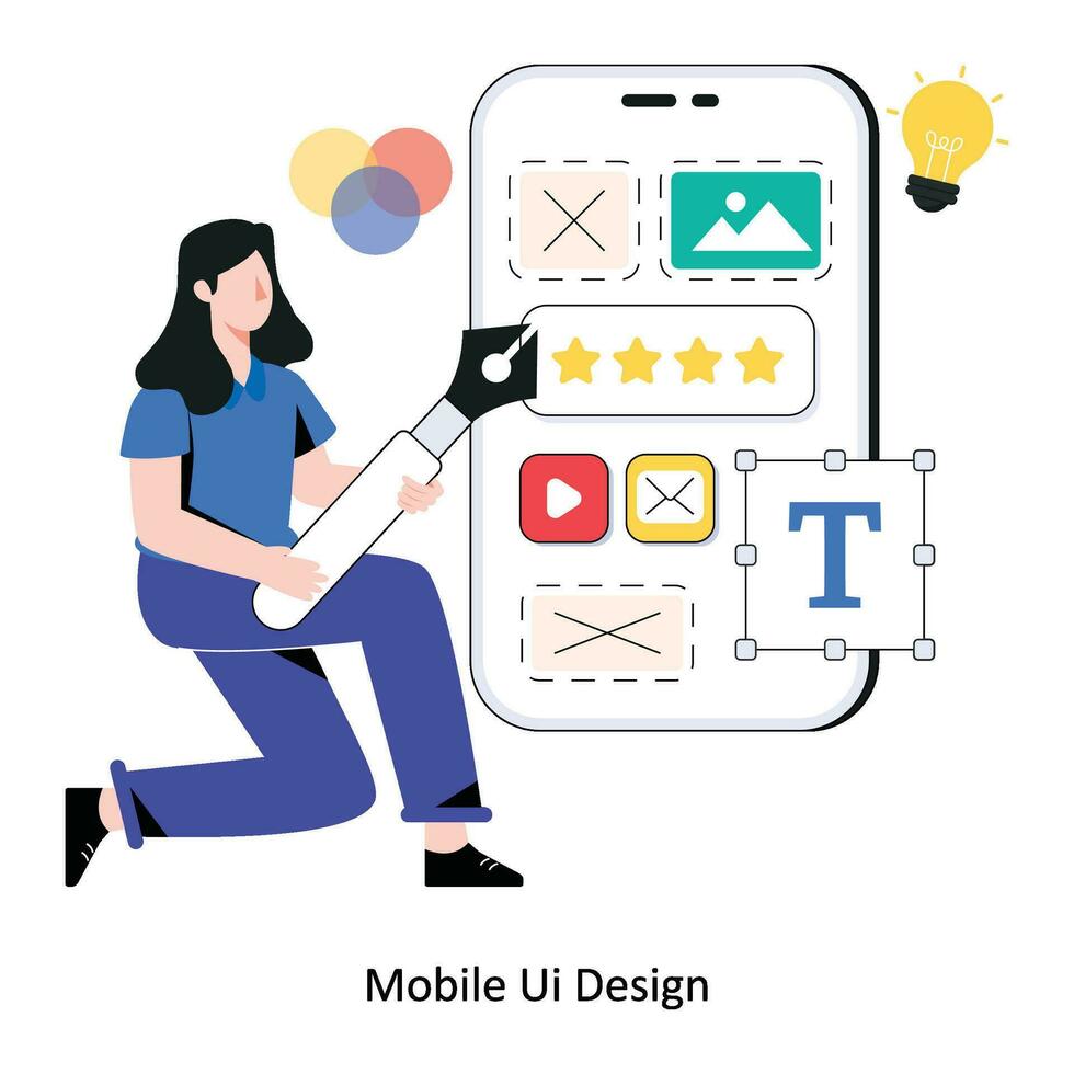 Mobile UI design Flat Style Design Vector illustration. Stock illustration