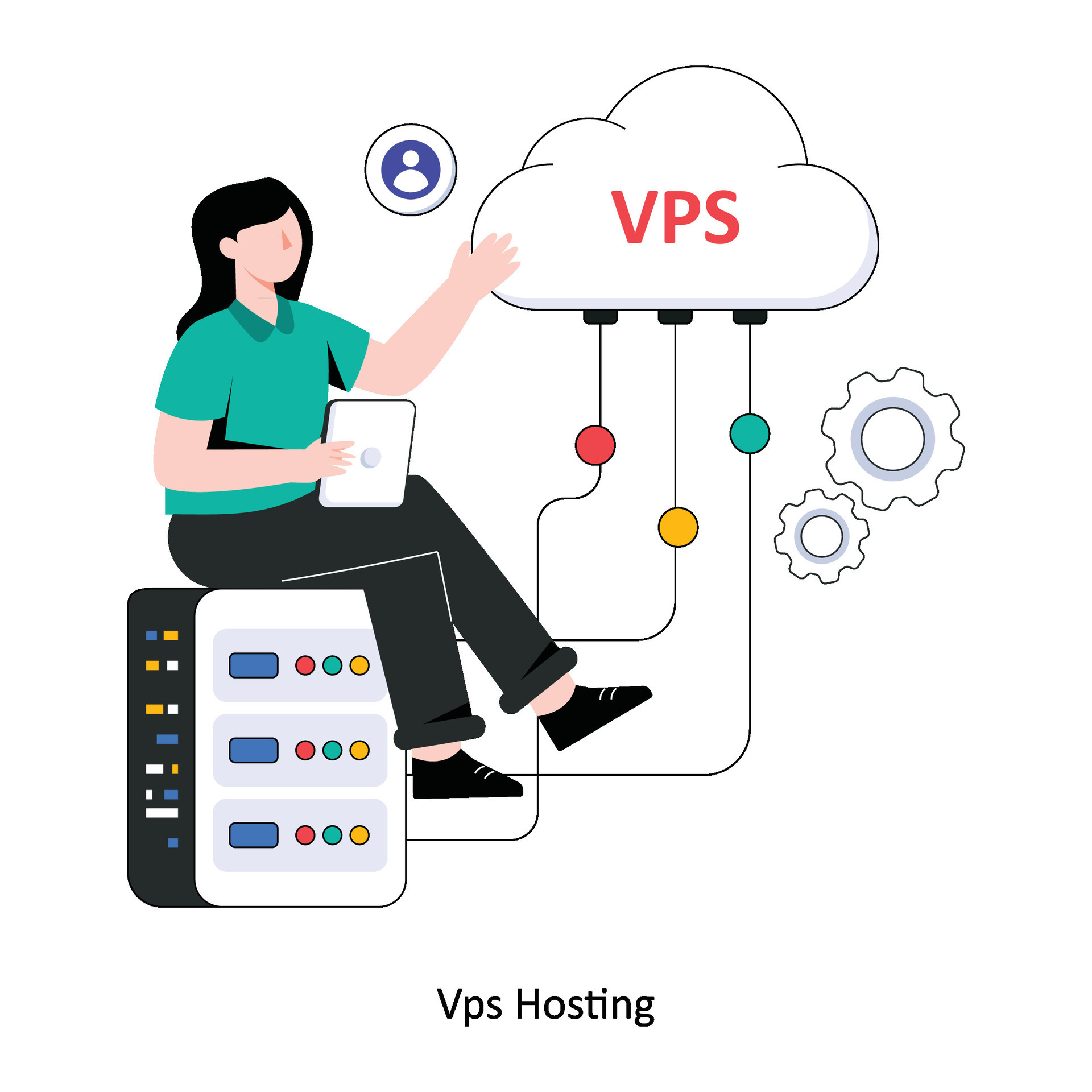 VPS hosting Flat Style Design Vector illustration. Stock illustration ...