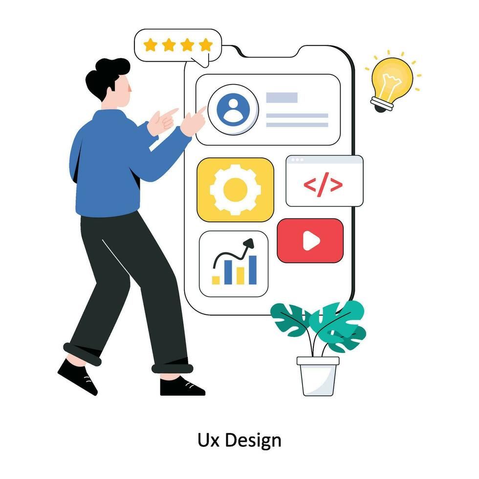 UX design Flat Style Design Vector illustration. Stock illustration