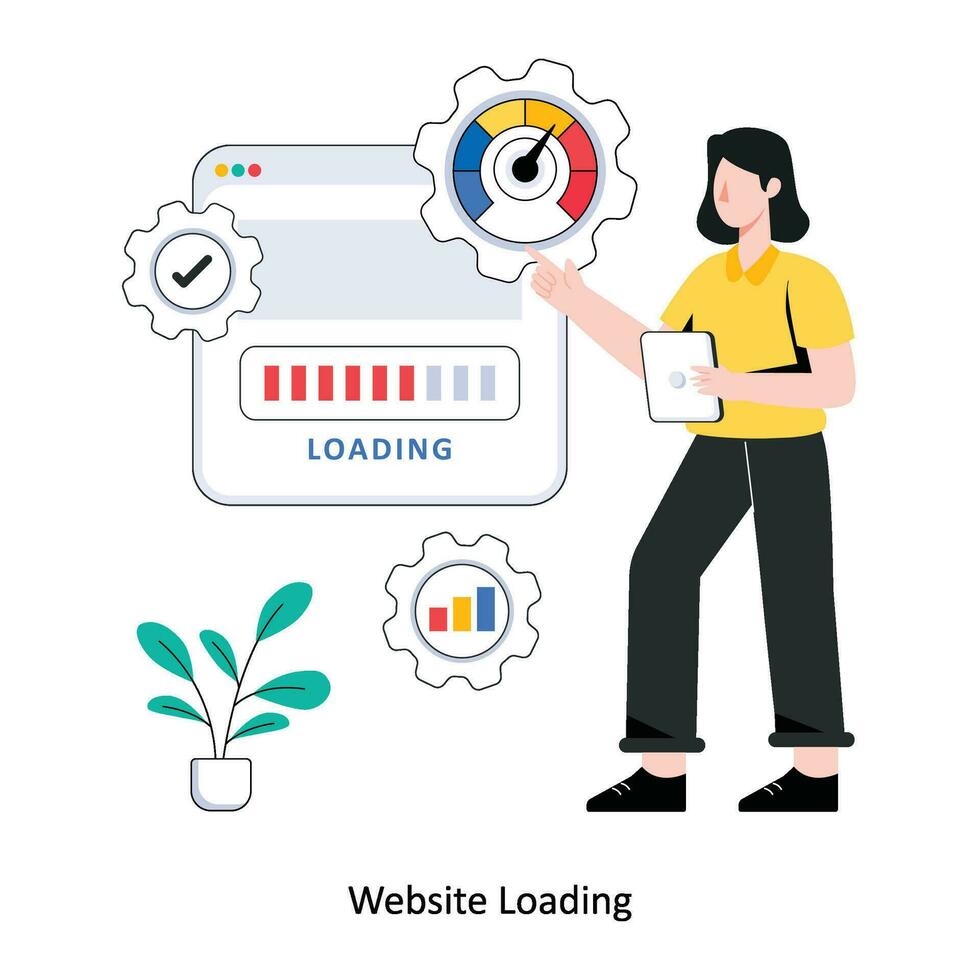 Website Loading Flat Style Design Vector illustration. Stock illustration