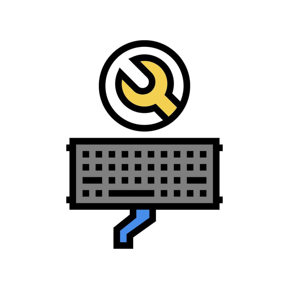 keyboard replacement repair computer color icon vector illustration