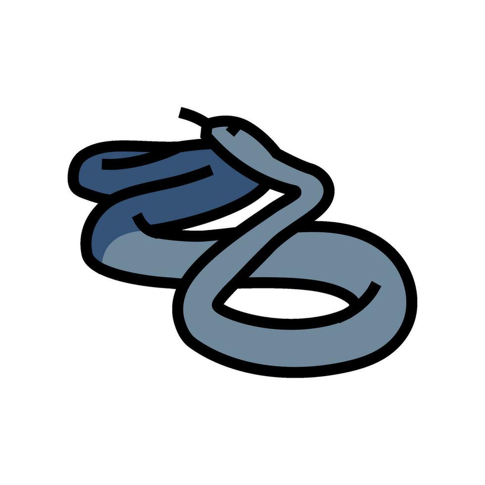 black mamba animal snake color icon vector illustration