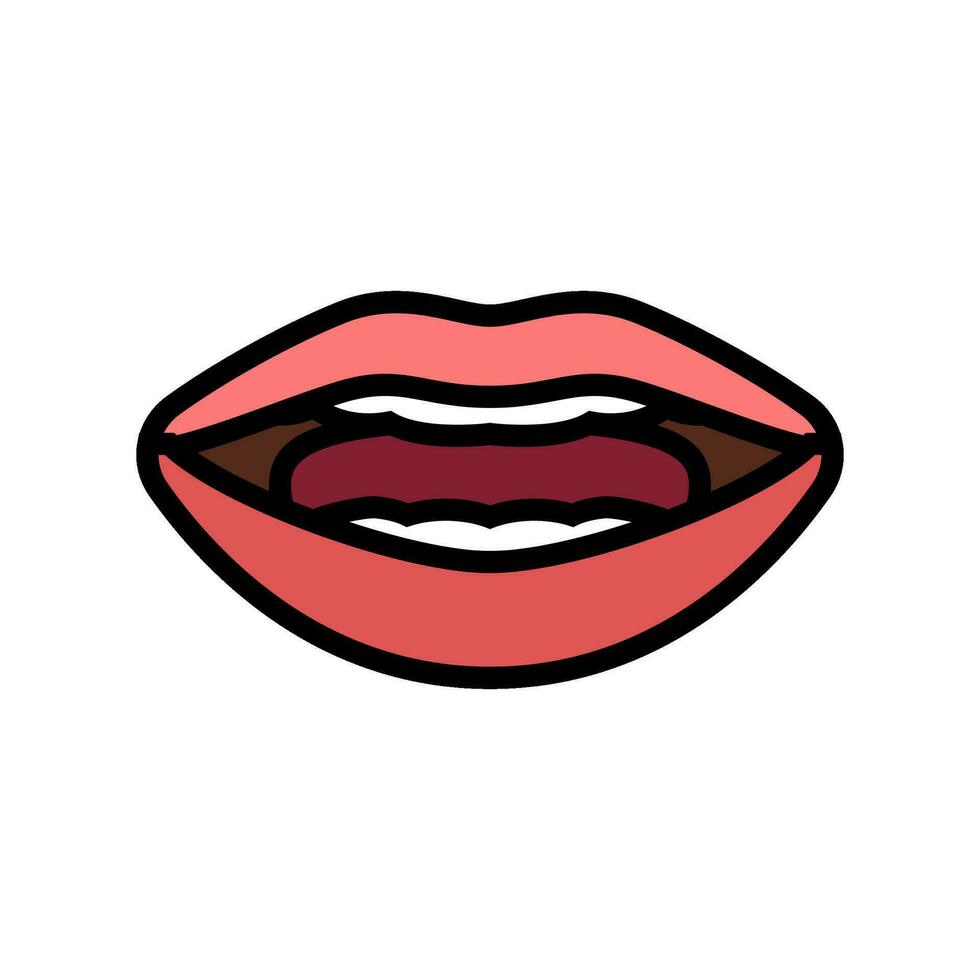 r letter mouth animate color icon vector illustration