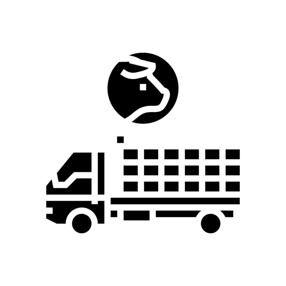 pig transport truck glyph icon vector illustration