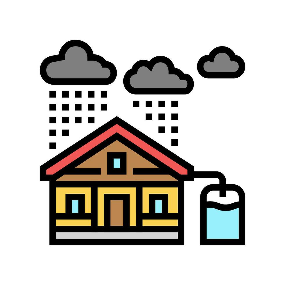 rainwater harvesting environmental color icon vector illustration