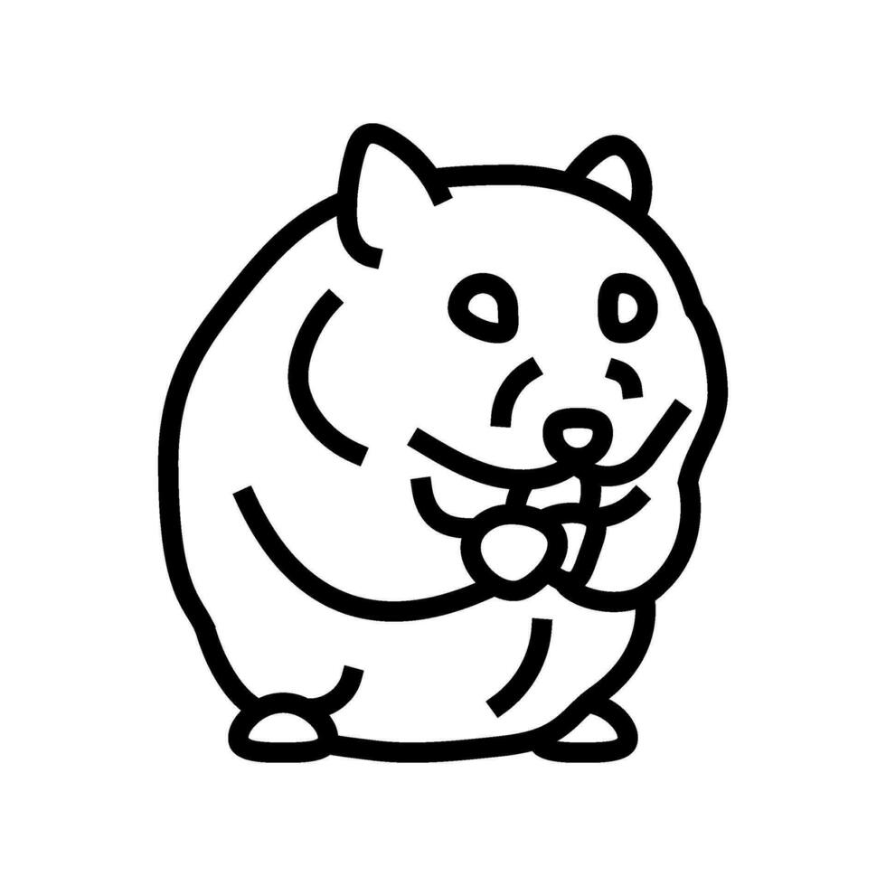 hamster with food pet line icon vector illustration