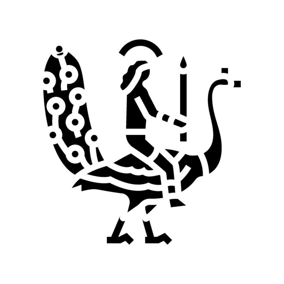 peacock vehicle kartikeya glyph icon vector illustration