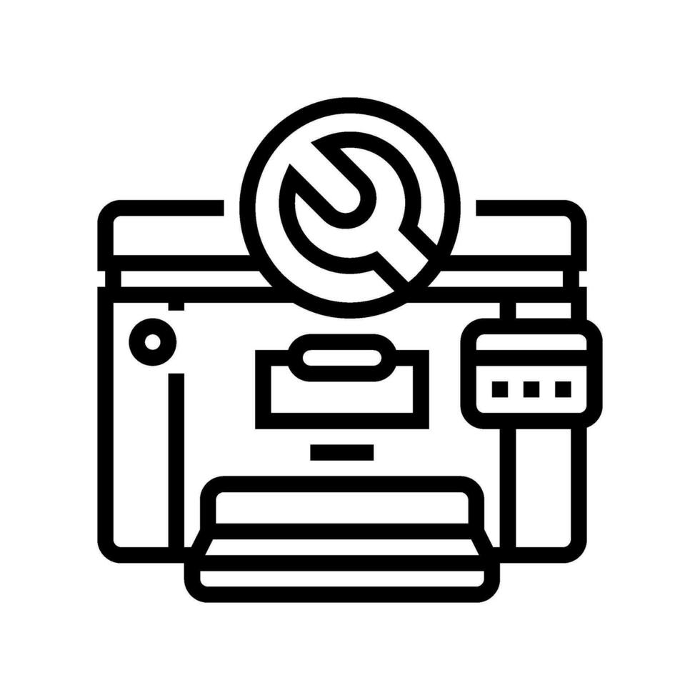 printer fixing repair computer line icon vector illustration