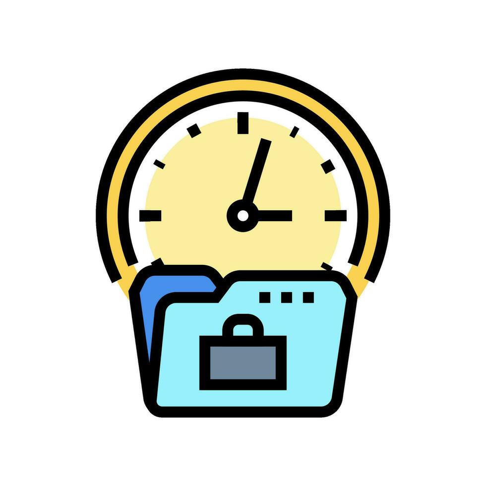 disciplina reloj éxito desafío color icono vector ilustración
