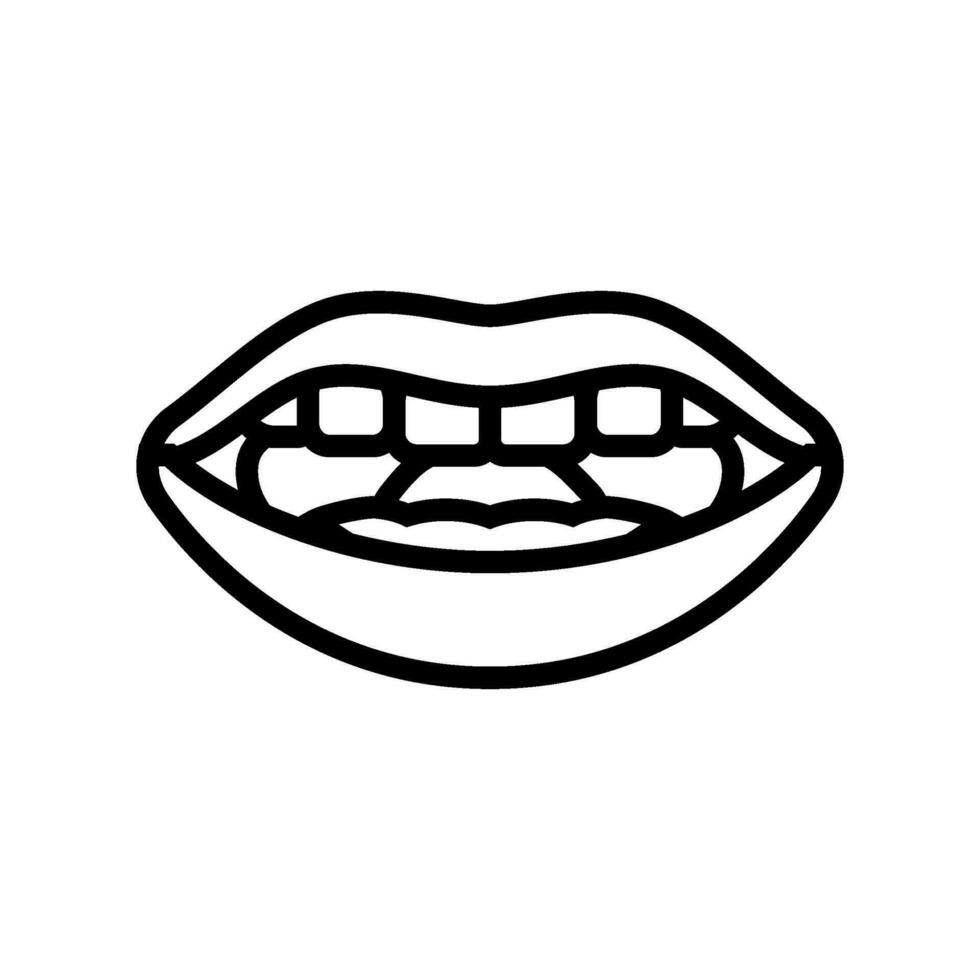 l letter mouth animate line icon vector illustration