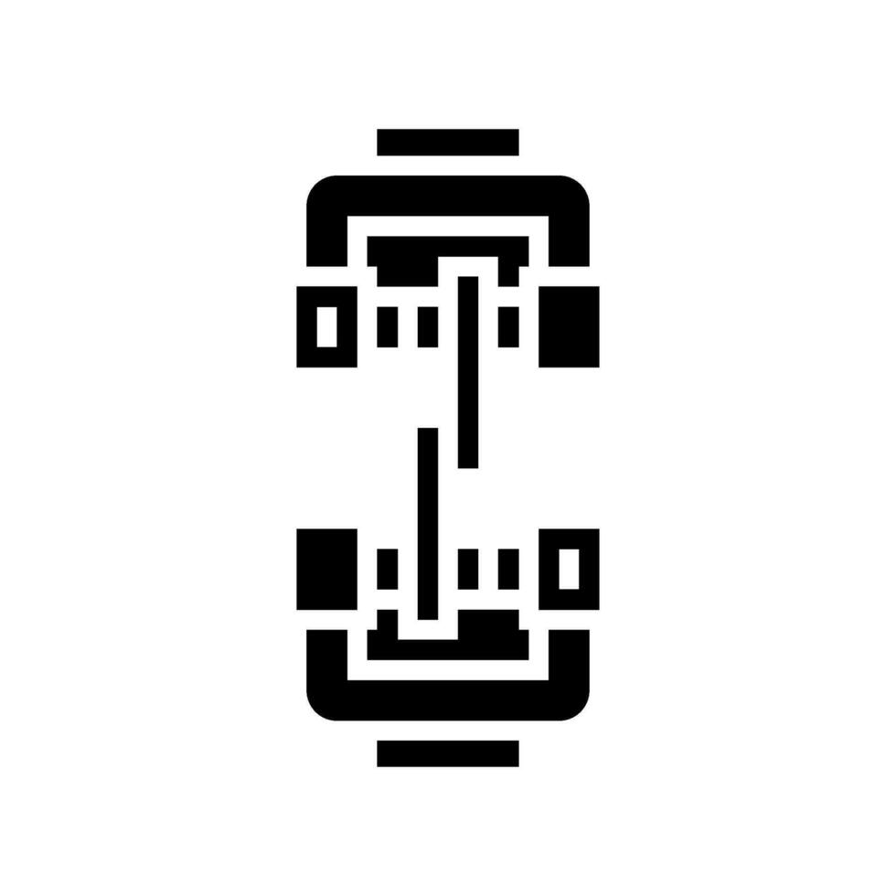 shear testing materials engineering glyph icon vector illustration