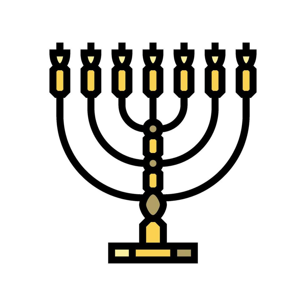 menorah jewish color icon vector illustration