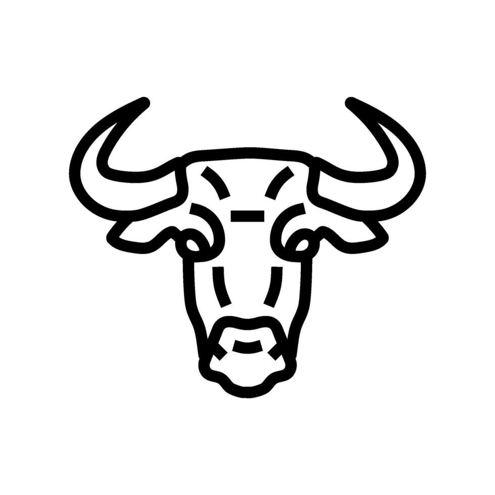 animal bull head line icon vector illustration