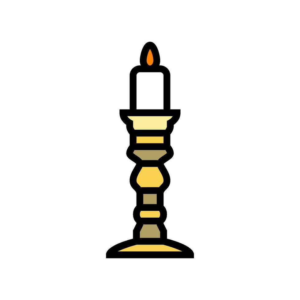 shabbat candles jewish color icon vector illustration
