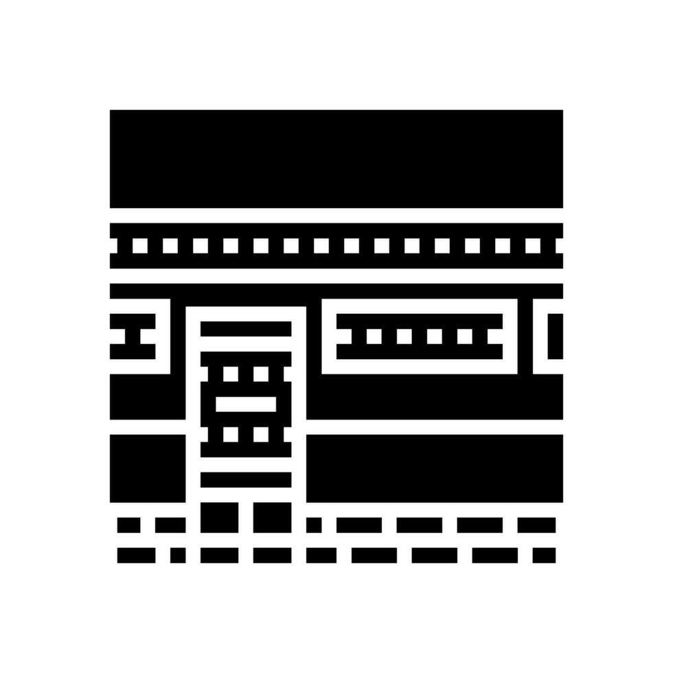 kaaba islam muslim glyph icon vector illustration