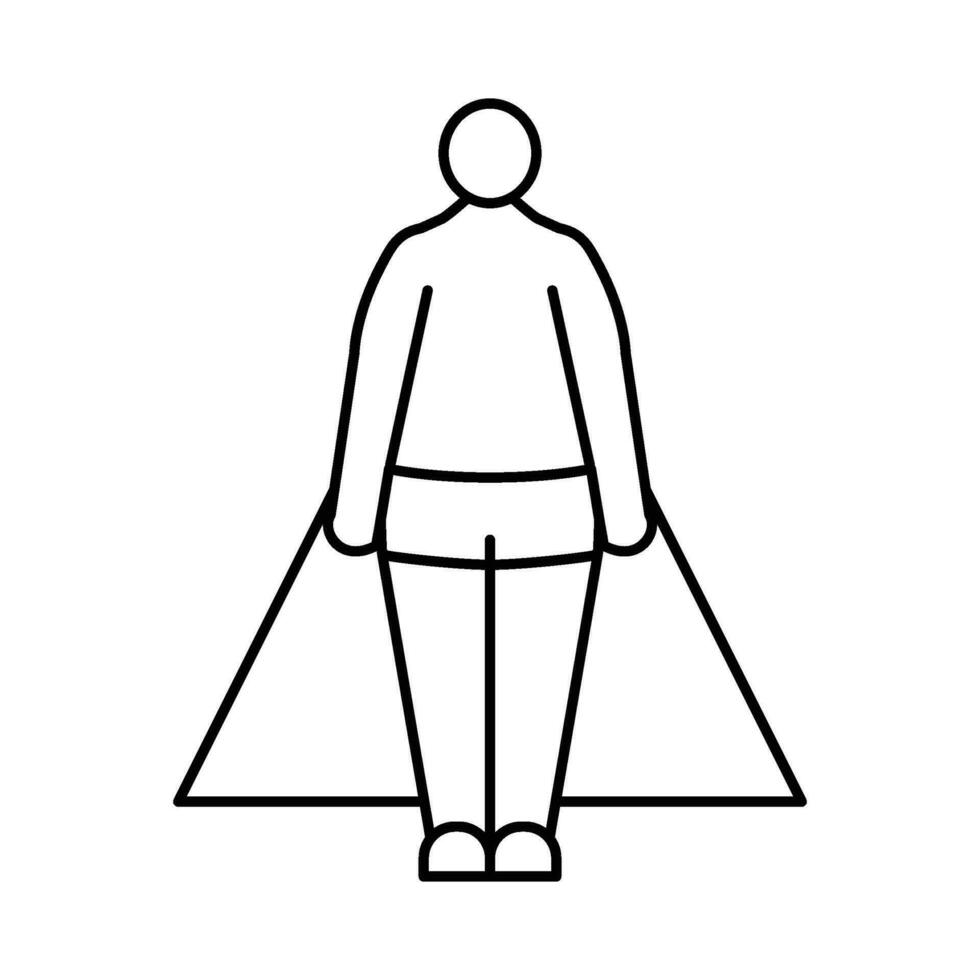Pera masculino cuerpo tipo línea icono vector ilustración