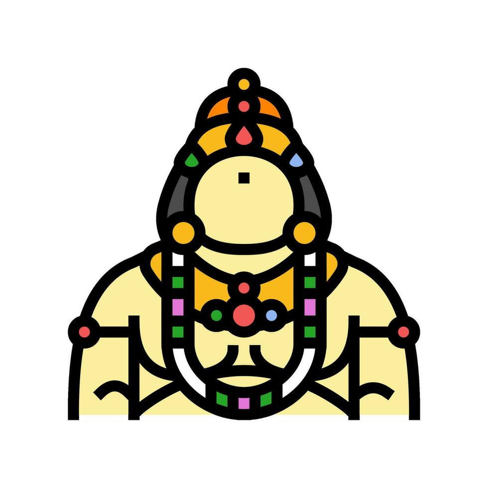kubera Dios indio color icono vector ilustración
