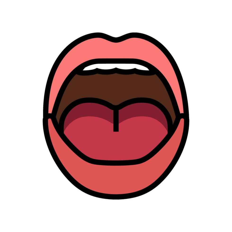 o letter mouth animate color icon vector illustration