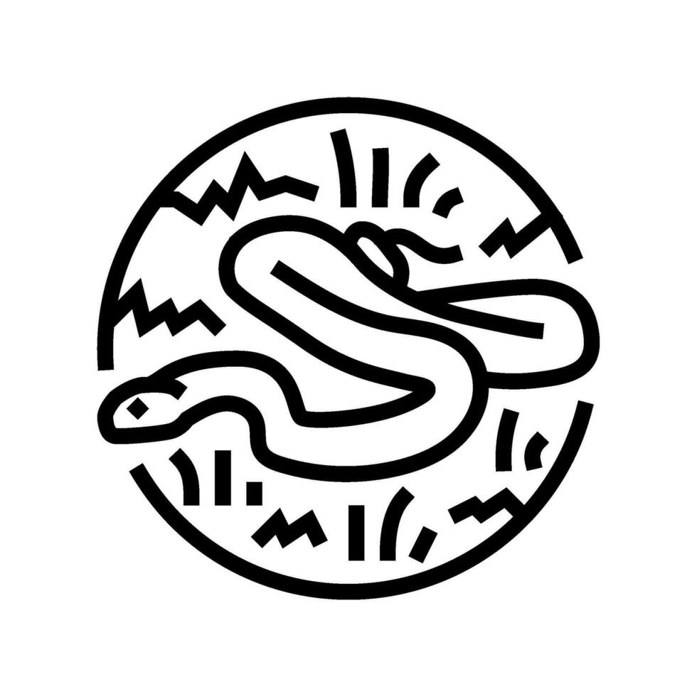 serpiente terrario animal línea icono vector ilustración