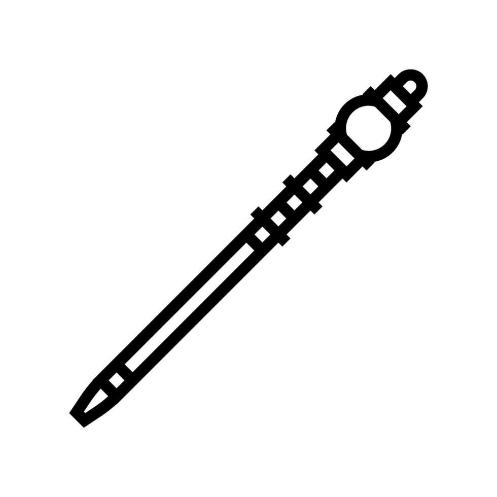 yatra stick pilgrim staff line icon vector illustration