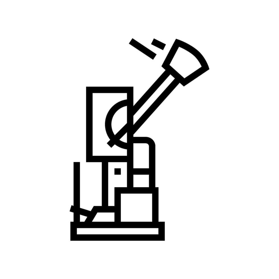 impacto pruebas materiales Ingenieria línea icono vector ilustración