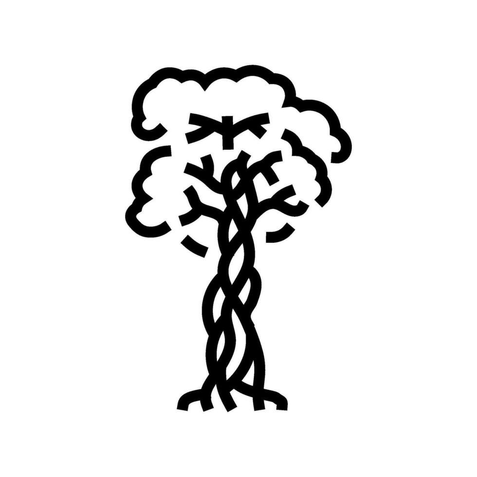 strangler fig jungle amazon line icon vector illustration