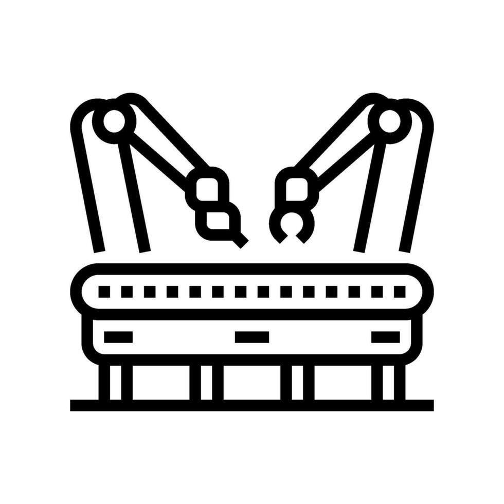 assembly line manufacturing engineer line icon vector illustration