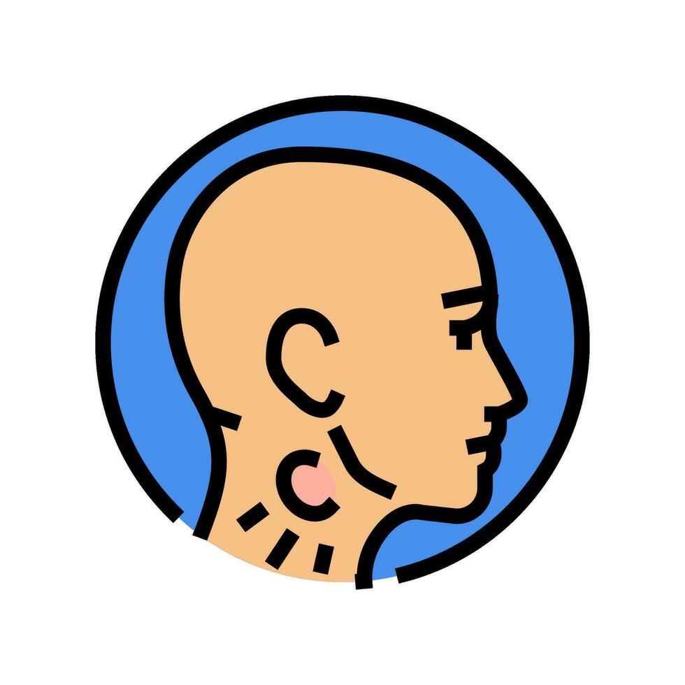 swollen tender glands disease symptom color icon vector illustration
