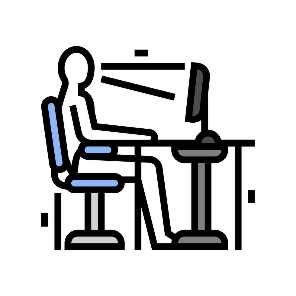 ergonomics principles mechanical engineer color icon vector illustration