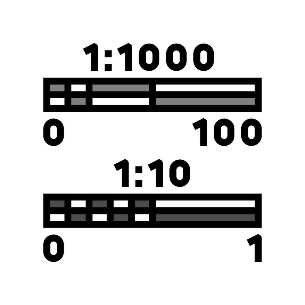 architectural scale drafter color icon vector illustration