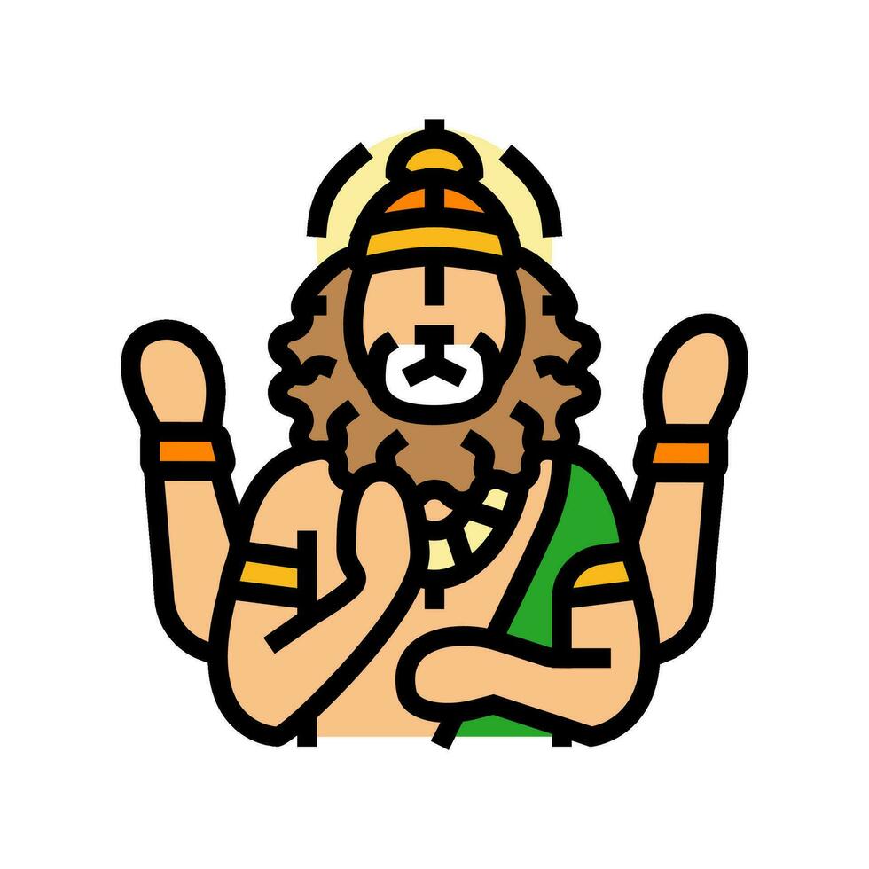 narasimha god indian color icon vector illustration